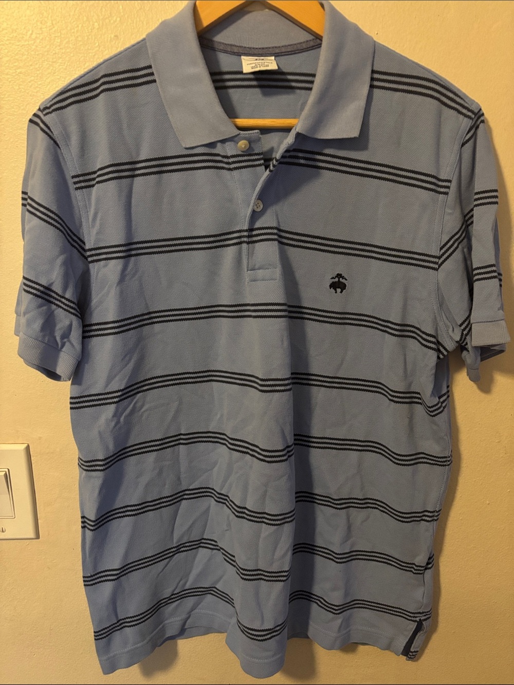 Brooks Brothers Light Blue Polo with Black Stripes